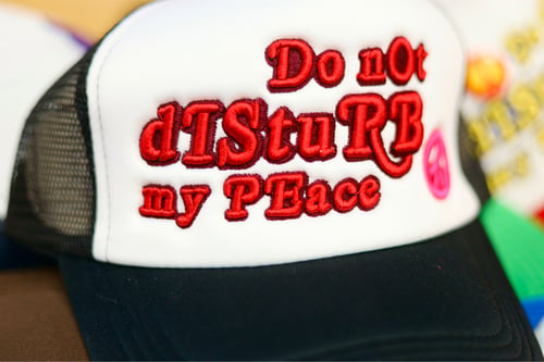 Image of Black/White Do Not Disturb Trucker