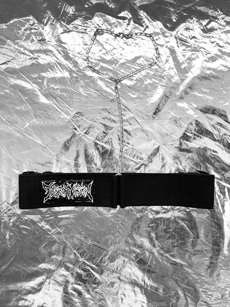 Image of TERROR VISION - embroidery strap top (with detachable chain & reflective embroidery logo patch)