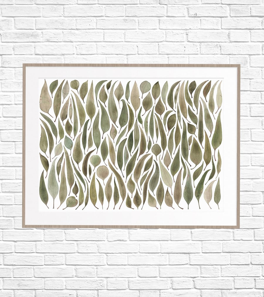 Image of Eucalyptus Leaves Green (Landscape Orientation) Fine Art Print