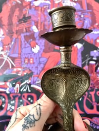 Image 2 of Engraved vintage cobra candlestick 