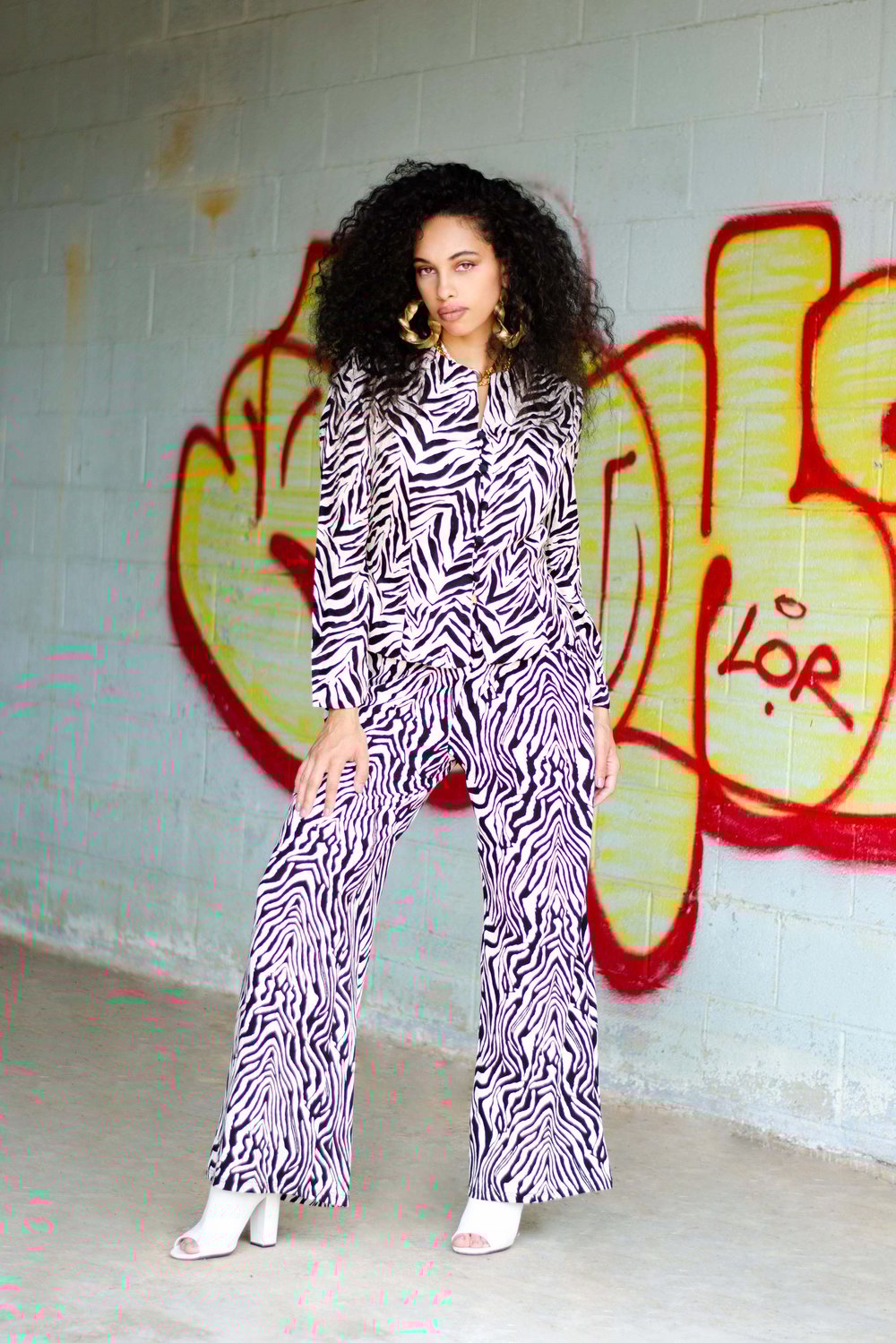 Image of Vintage Zuri Zebra Silk Blazer