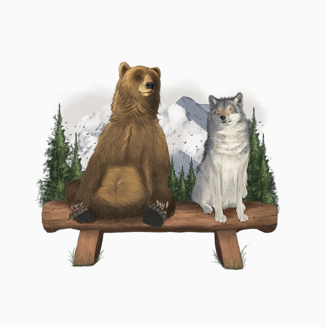 Bear & Wolf Camping Mug 8oz