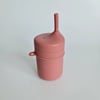 Deluxe silicone cup with lid and straw - 5 colours