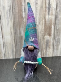 Image 1 of Harris Tweed Wee Scotland purple beard gnome
