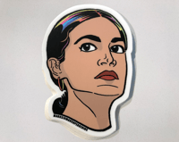 Image 1 of Rep. Alexandria Ocasio-Cortez Face Sticker