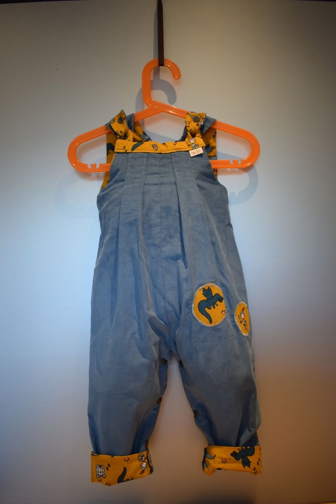 Image of Baby Reversible Dungarees - Dragons