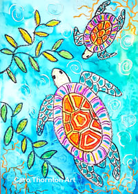 Colourful swimming turtles - Art class in Boyne Island