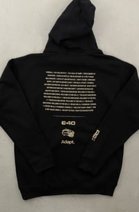 Image 2 of E-40 X Adapt :: Gold Blooded Records (Men's Black Hoody)