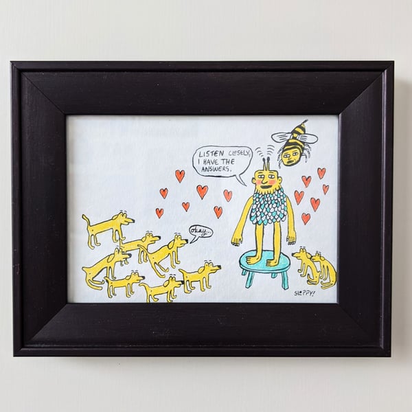 Image of "Listen Closely" (Framed, 230x180mm)