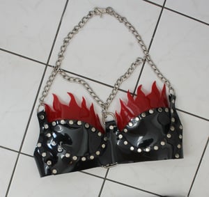 Image of FLAMES & CHAINS PVC BRALETTE (Size XS/S)