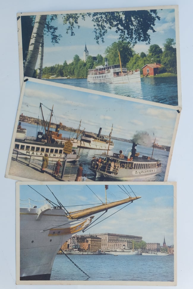 Vintage Postcard Set, Swedish Ships