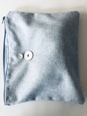 Image of greta blue & ecru small bag