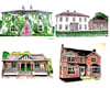 Commissioned house, venue, church or business watercolours