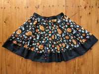 Image 2 of Pumpkin and Ghost Halloween Print Skirt (with pockets)