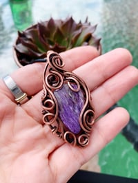 Image 1 of Purple Charoite Swirly Pendant