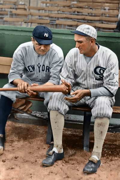 Image of Joe and Babe Ruth postcard