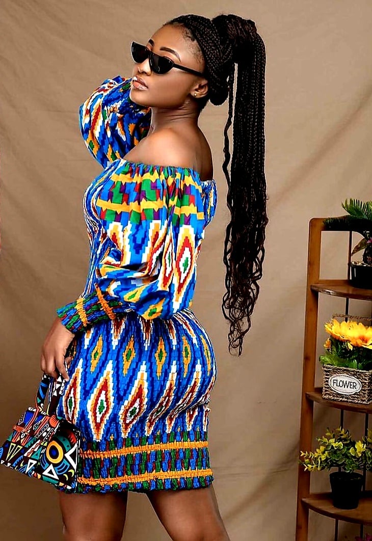 Off shoulder 2024 kente styles