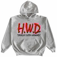 Image 1 of "STRAIGHT OUTTA HAYWARD" HOODIE IN GREY BY HAYWARD STRONG