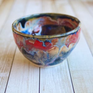 Image of Gorgeous Multicolored Yunomi Tea Cup, 12 oz. Ceramic Stoneware Made in USA