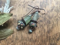 Image 2 of Roman glass beads and borosilicate lamp work bead earrings / T.5