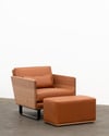 CLOVER LOUNGE CHAIR IN TASMANIAN OAK WITH TOBACCO LEATHER