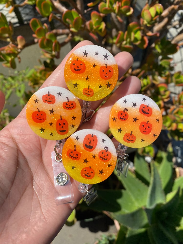 Image of Pumpkin Patch Resin Badge Reel - Pick Your Fave!
