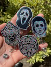 Horror Dudes Glitter Resin Badge Reel - Pick Your Fav!