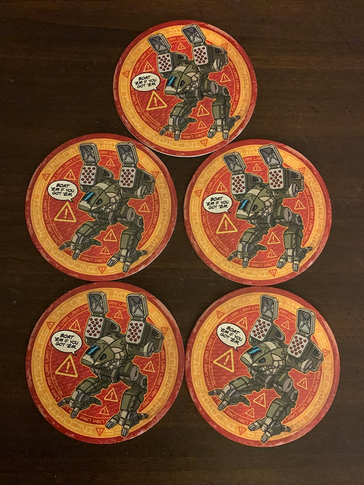 Image of 5 Catapult drink coasters!