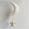 White Felt Moon & Star 