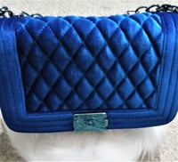 Image 1 of Blue Soft Quilted Handbag