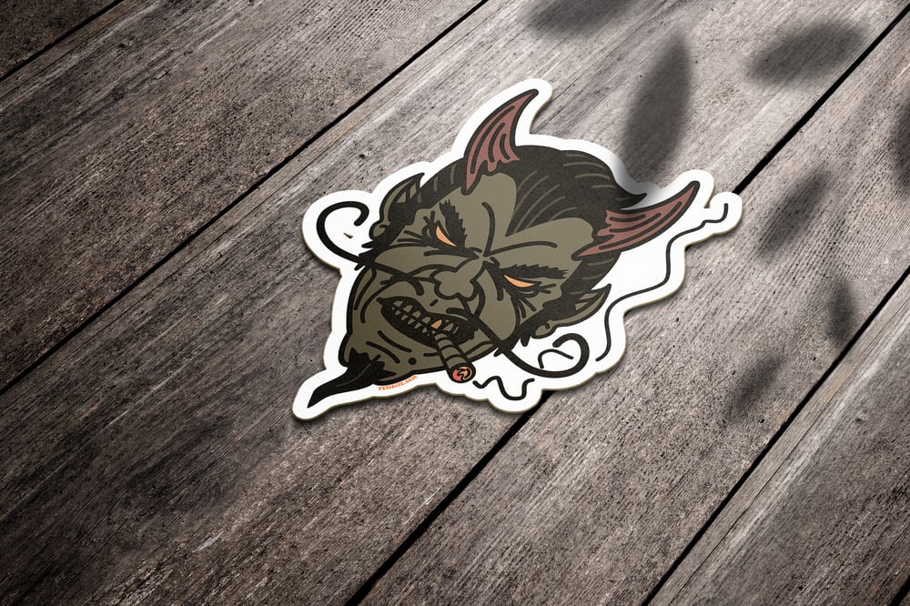 Army Devil Smoking Sticker