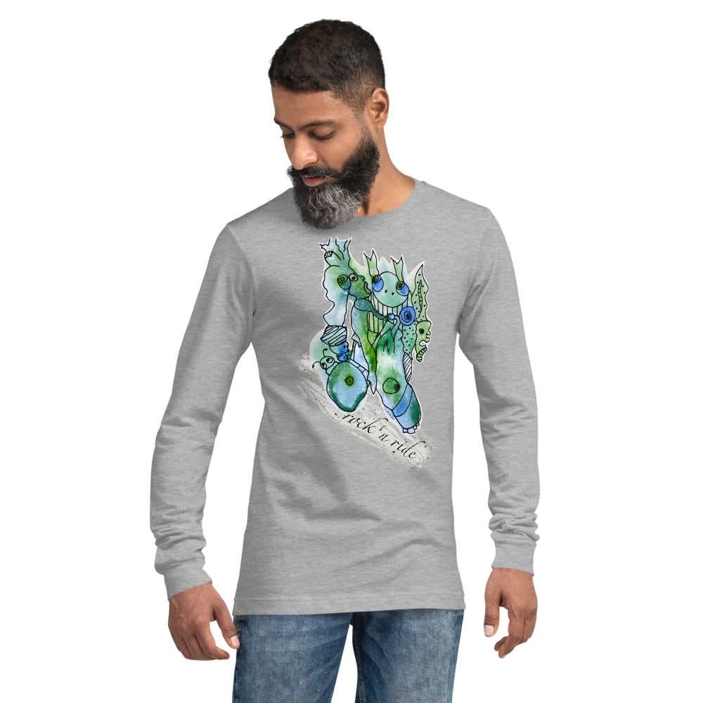 Image of Rock‘n Ride. Unisex Long Sleeve Tee Blue