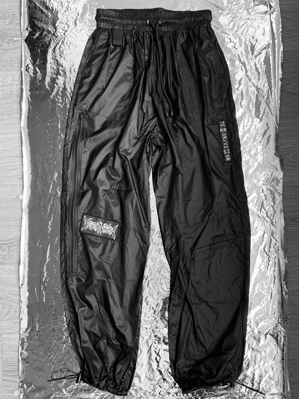 Image of TERROR VISION - nylon zip pants (with 3M reflective embroidery logo patch)