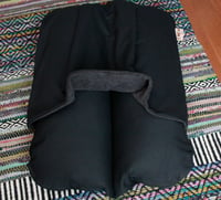 BLACK Bunbed Dachshund Dog Bed, w/ fleece lined pocket, Goth Bun Bed