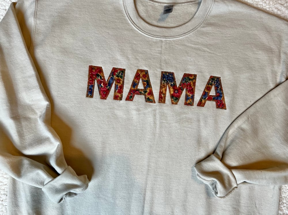 Image of Neutral floral MAMA crewneck 