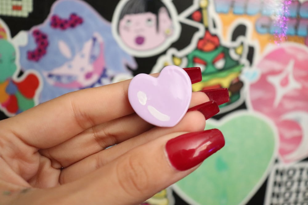 Image of Lilac Heart Studs