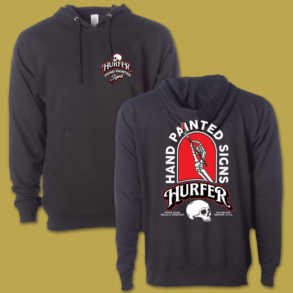Hurfer Hand Black Hooded Sweatshirt
