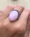 Pink Opal & Braided Silver Ring