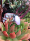 Pink Opal & Braided Silver Ring