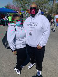 Image 4 of For We Walk By Faith Not By Sight - Grey Unisex Hoodie