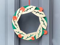 Image 1 of Christmas Wreath - Fold Out and Hang