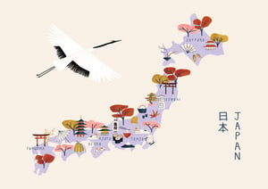 Image of Illustrated map of Japan