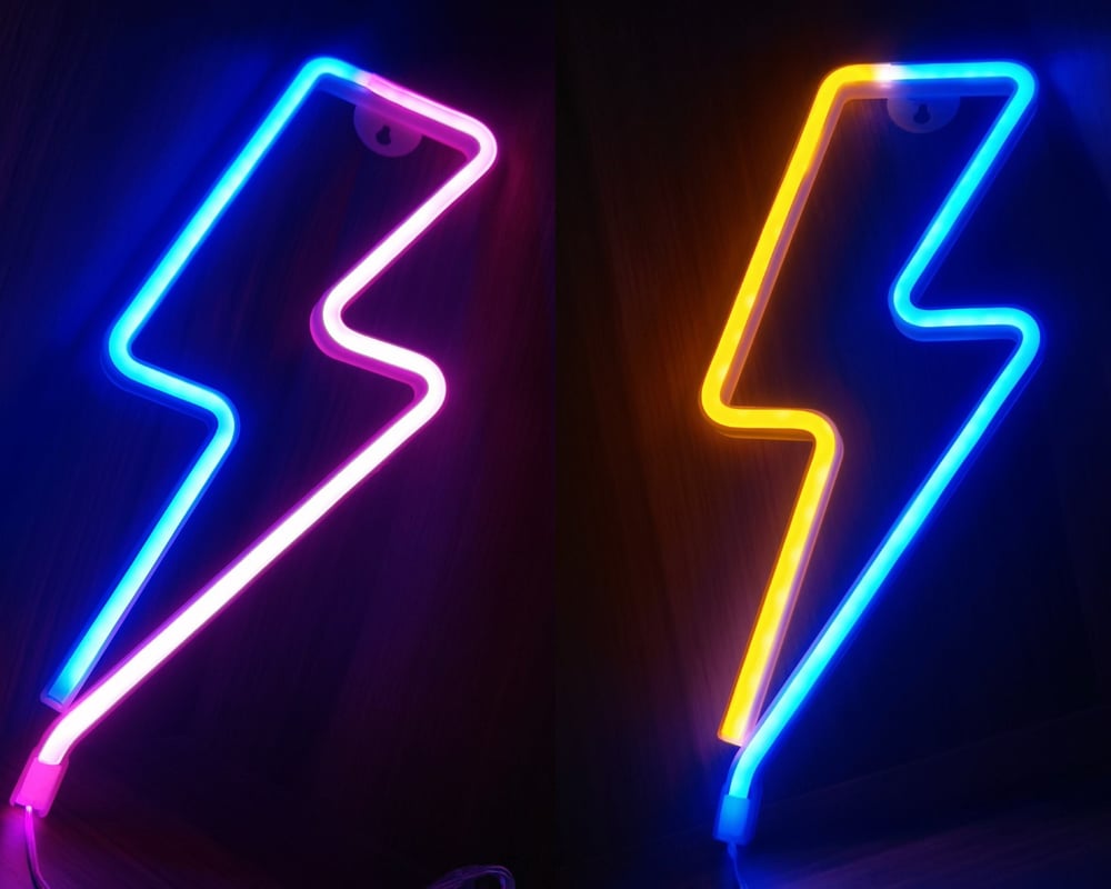 LED Light Lightning Bolt Design - Dual Colour