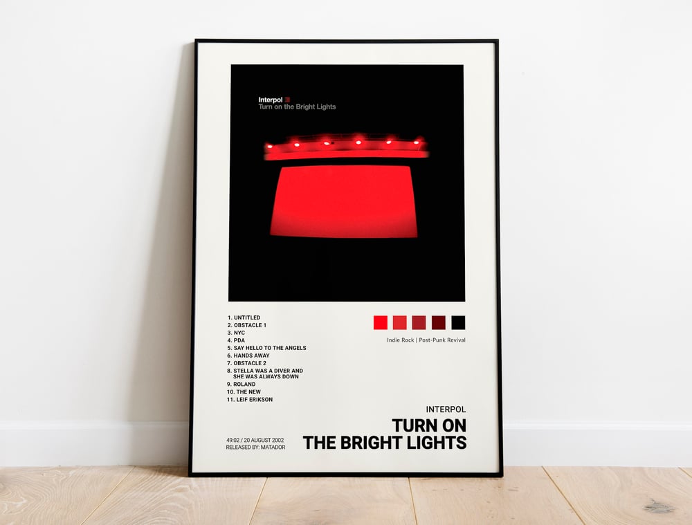 Interpol - Turn On the Bright Lights Album Cover Poster