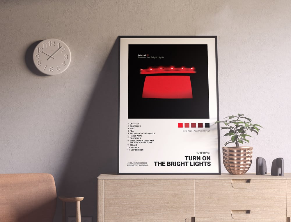 Interpol - Turn On the Bright Lights Album Cover Poster