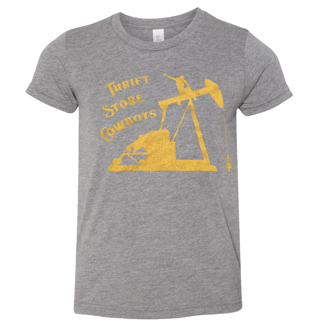 Image of Thrift Store Cowboys "Pump Jack" T-Shirt - Gray