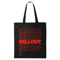 "Shop Til You Drop Dead" black tote bag