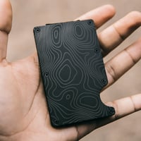 Onyx Black Topography Metal Wallet