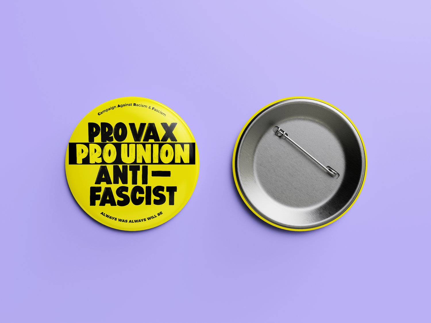Image of Pro Vax, Pro Union, Anti-Fascist 38mm round button