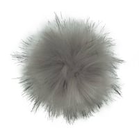 Pale Grey Faux Pom